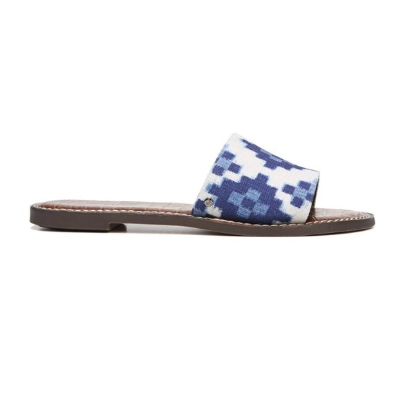 ⭐️HOST PICK⭐️ SAM EDELMAN Gio Slide Flats - Blue Textile Upper - Picture 5 of 8